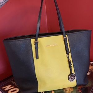 Michael Kors Large Center-Stripe Green Tote